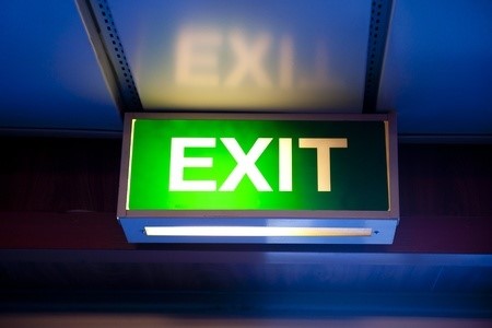 Illuminated Green Exit Sign